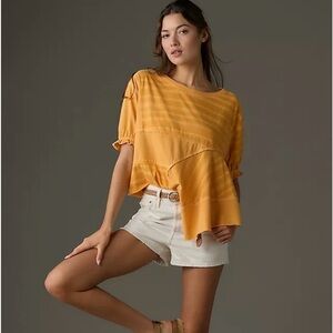 NEW Anthropologie Seamed Asymmetrical Tee Top Size Small